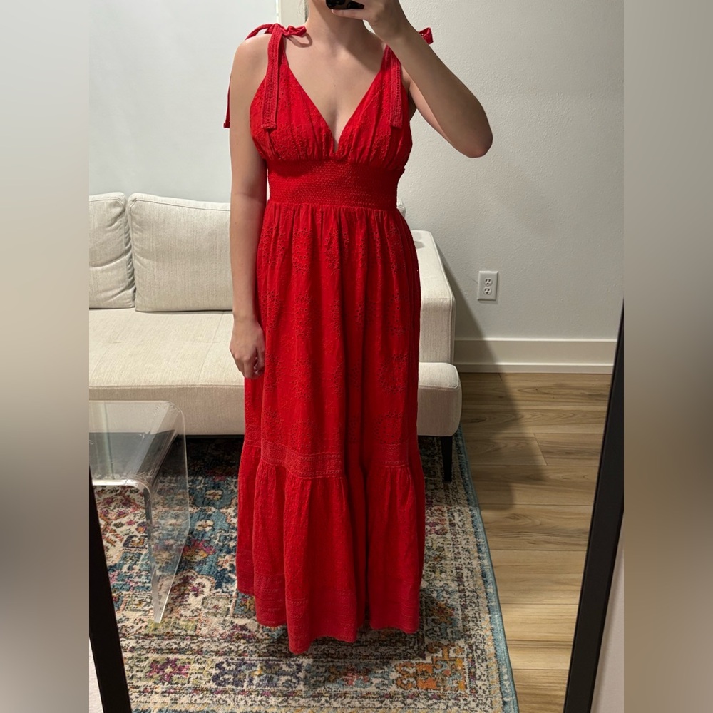 Alice + Olivia Vibrant Red Maxi Dress